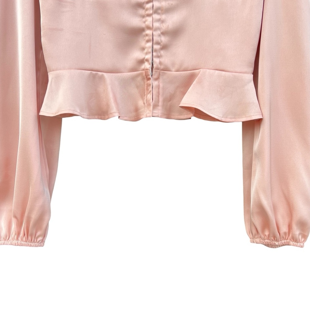 ASTR The Label - Satin Peplum Top - Women’s Size S - Picture 7 of 14